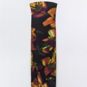 Zara Tulle Floral Strapless Dress